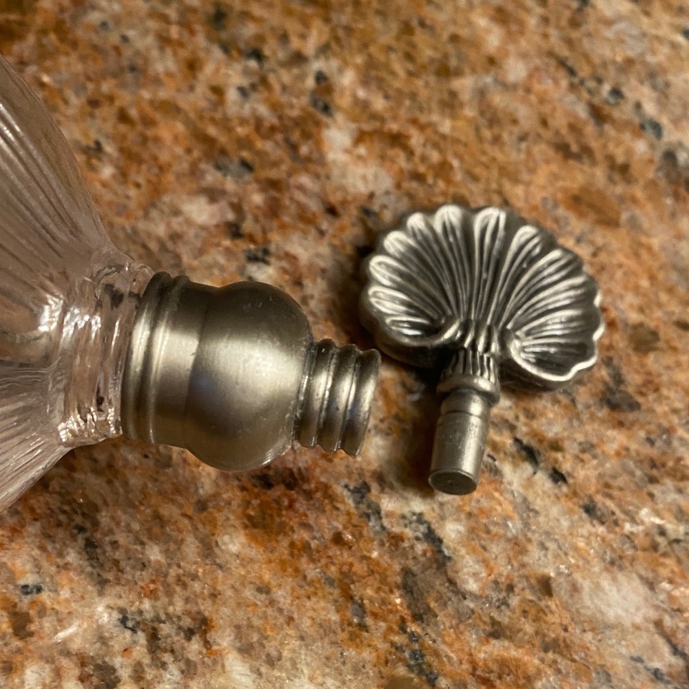 Elegant Glass Perfume Bottle with Silver Accents - Picture 6 of 7